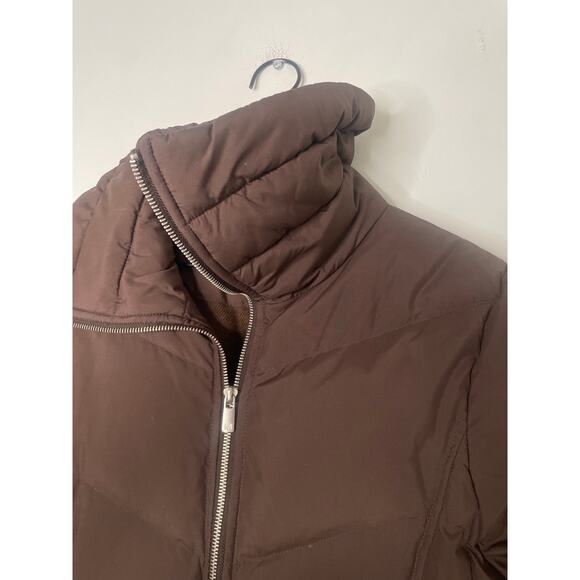 Michael Kors Brown Quilted Down Puffer Coat Womens Small Zip Front Winter Jacket - Picture 5 of 10